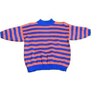 Vintage FIA Italia Mardi Gras Sweater Women’s Size M Multicolor Stripe Retro